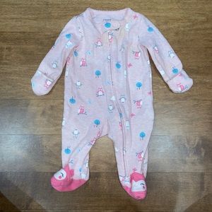 Pink owl long sleeve footie onesie cute owl feet Carter's newborn